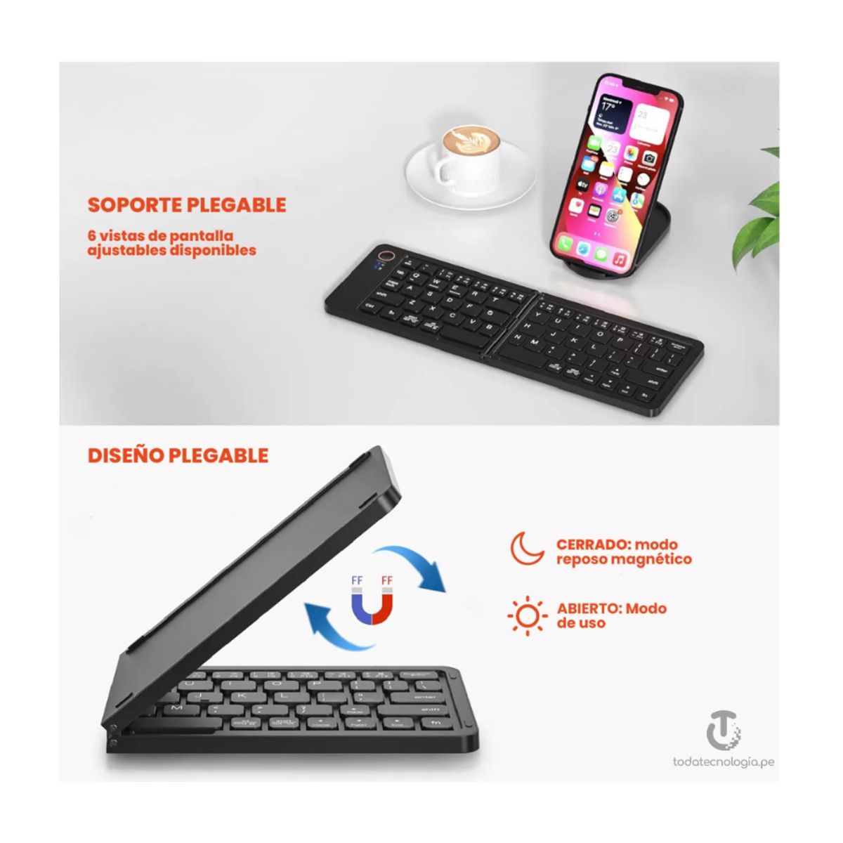 GENERICO - Mini Teclado Bluetooth Inalámbrico Peglabe Recargable CMK-B023