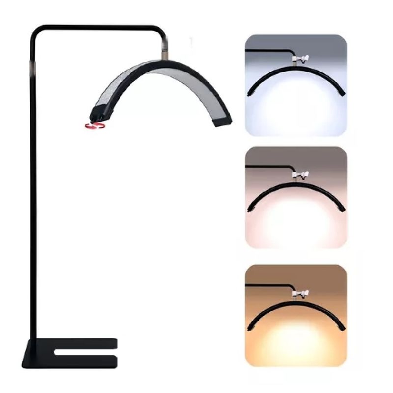 GENERICO - Lampara Led Media Luna Pro Soporte Suelo y Celular Control Remoto 36W