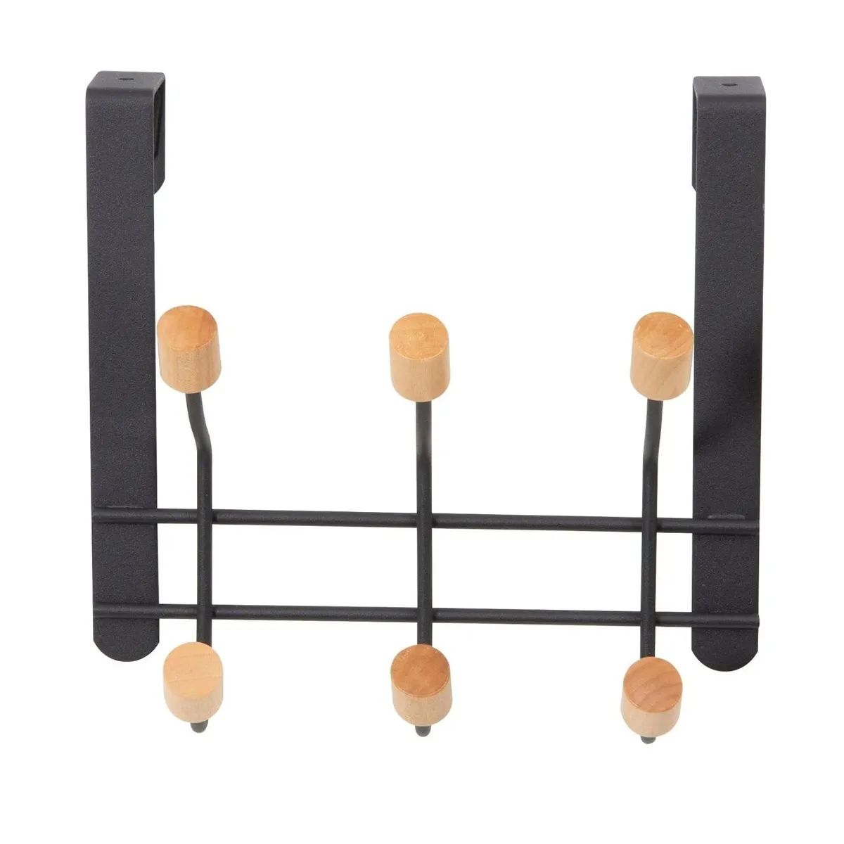 GENERICO - Colgador para Puerta de 6 Ganchos Negro