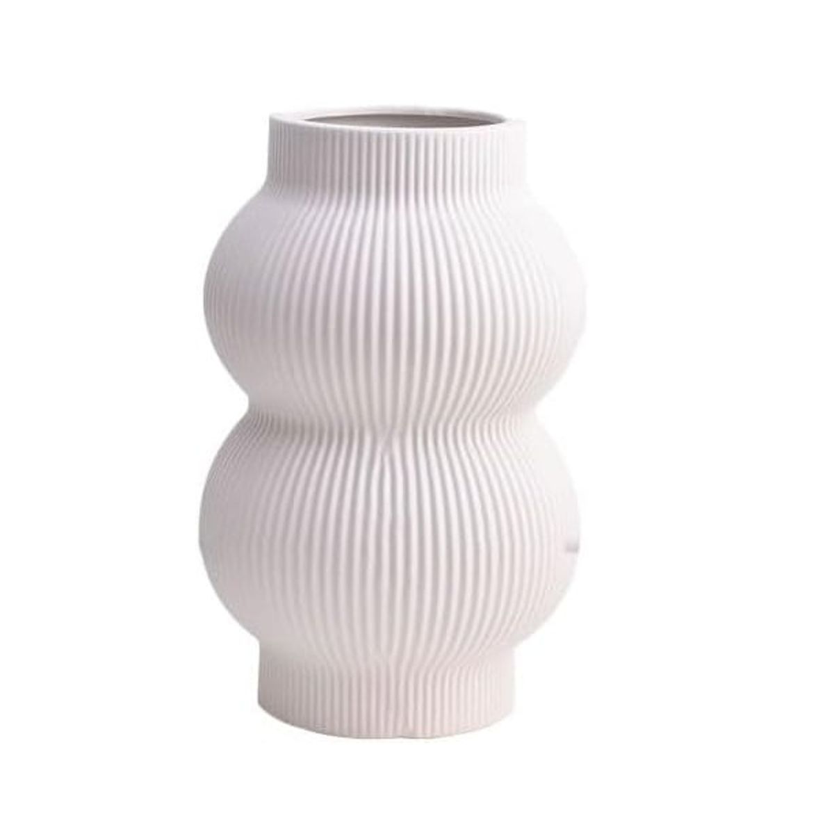 GENERICO - Adorno Florero decorativo blanco 18x12 cm