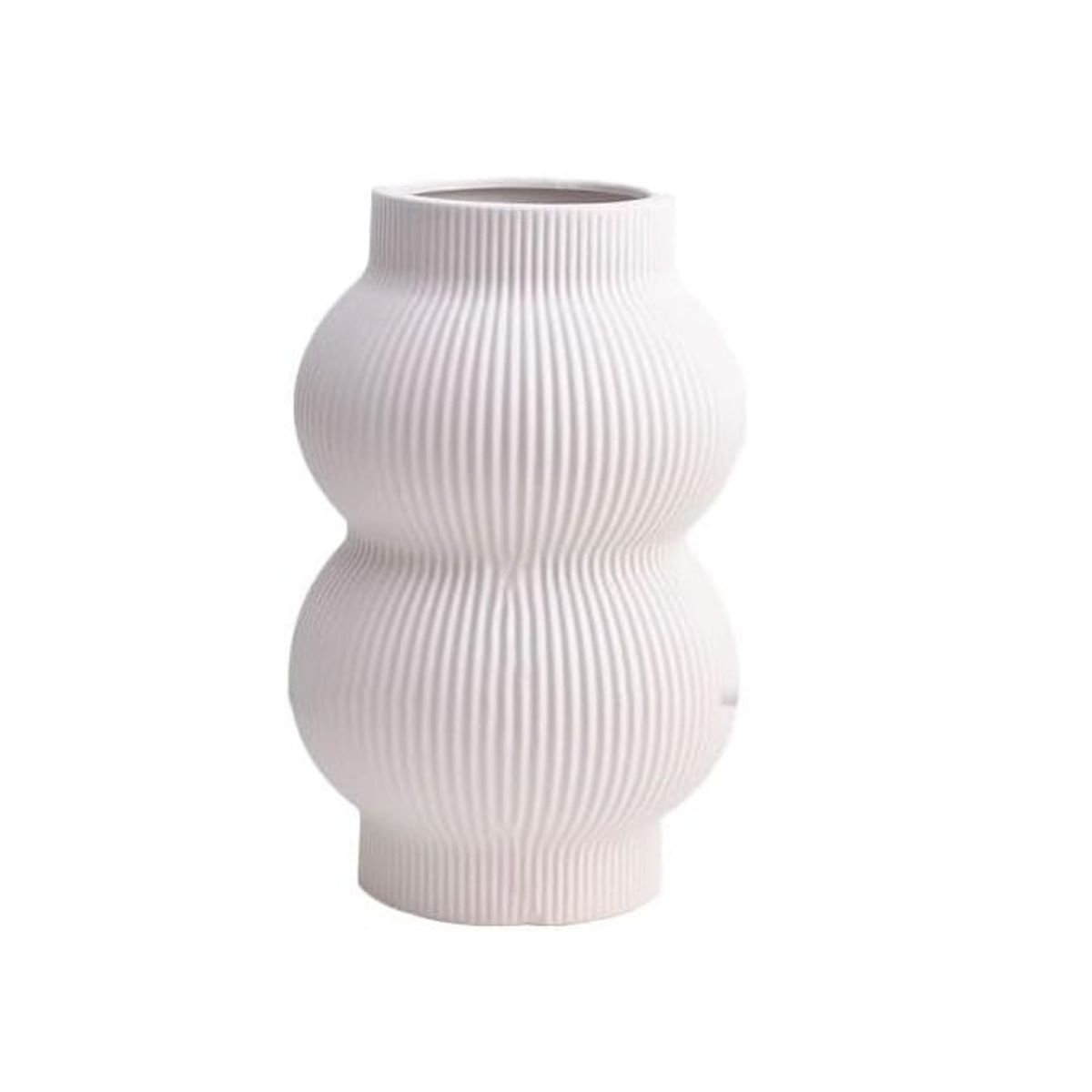 GENERICO - Adorno Florero decorativo blanco 18x12 cm