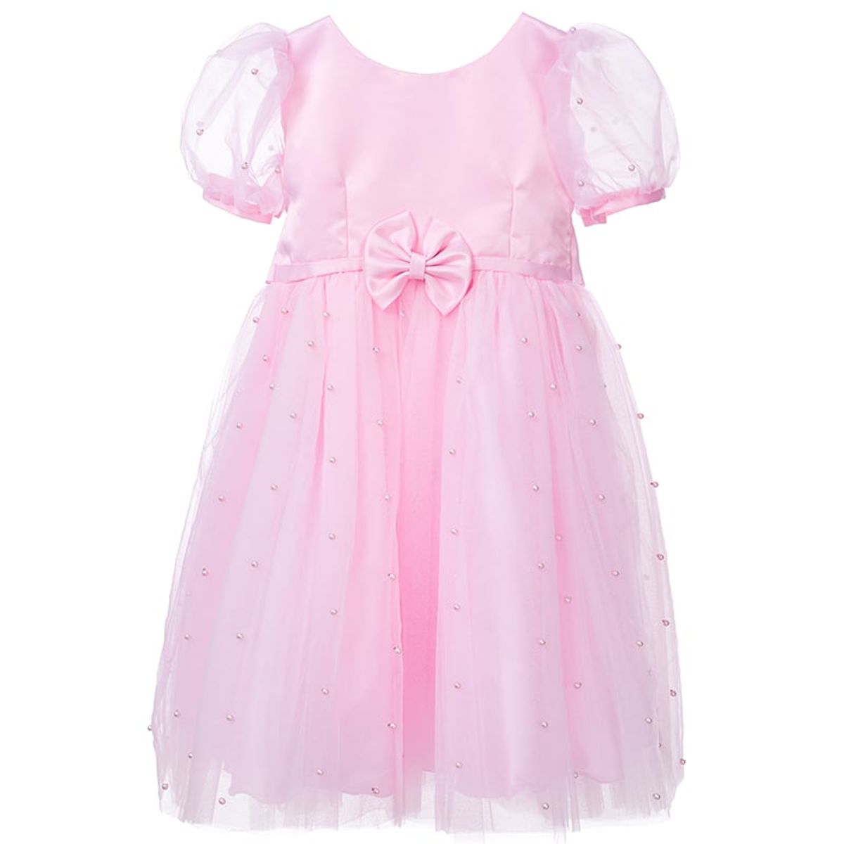 GENERICO - Vestido para Niña Rosado de Fiesta Perla