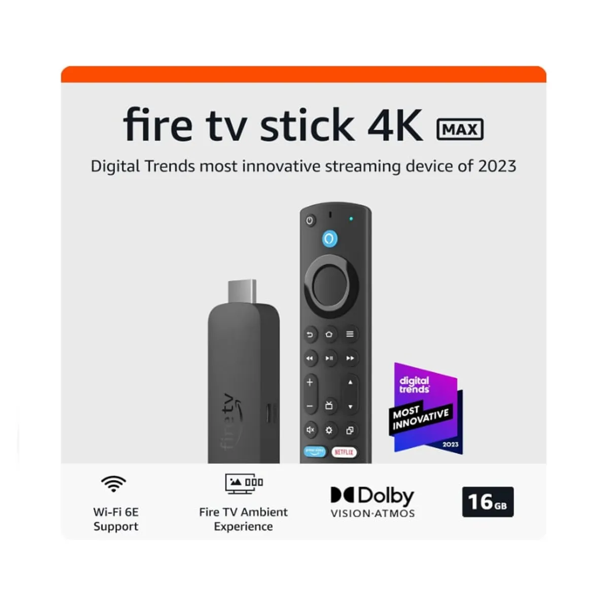 AMAZON - Amazon Fire TV Stick 4K MAX 2° Gen Con Alexa Voice Remote Wi-Fi 6E