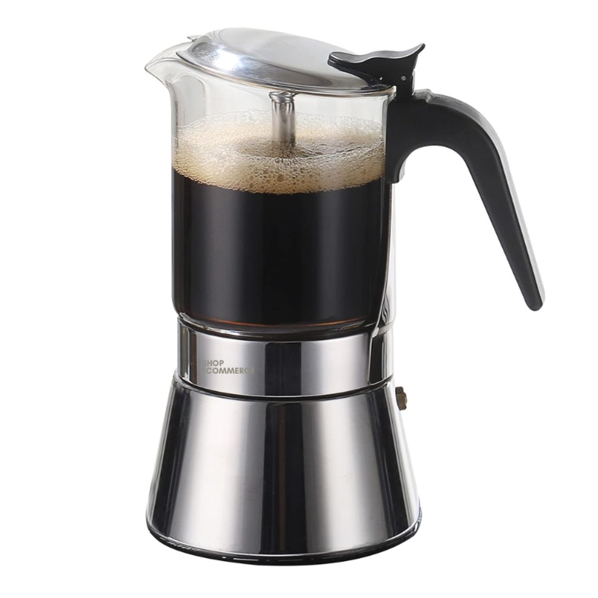 GENERICO - Cafetera moka de acero y vidrio 9 tz