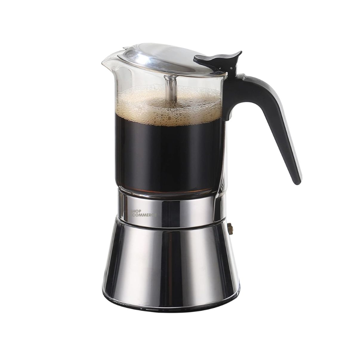 GENERICO - Cafetera moka de acero y vidrio 9 tz