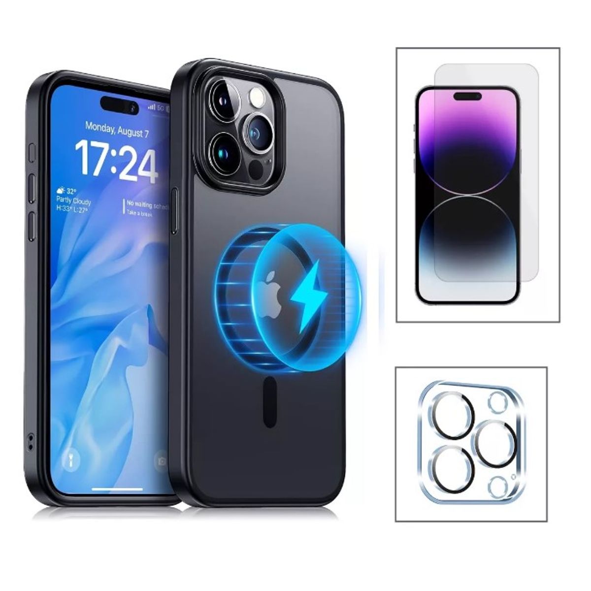 A BRAND - Case funda magsafe para iphone 16 pro max mica vidrio pantalla, camara