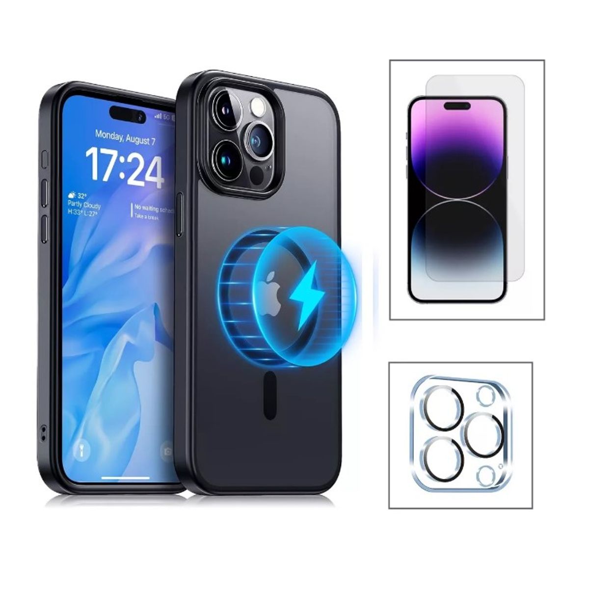 A BRAND - Case funda magsafe para iphone 16 pro max mica vidrio pantalla, camara