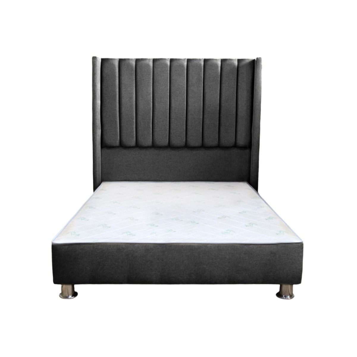 MUEBLES MACRUMO - Cama tapizada Barcelona Brazo Recto - King - color plomo