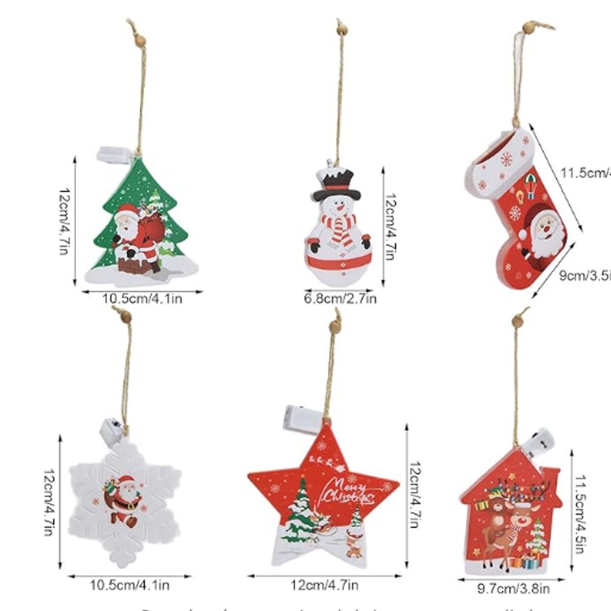 GENERICO - LUCES LED CON 6 ADORNO  NAVIDEÑO