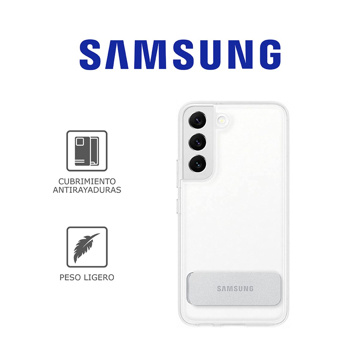 SAMSUNG - Case Samsg Clear Standing Cover EF-JS906 para Galaxy S22+ Transparente