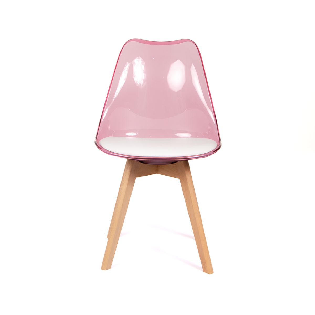 GRUPO CB - Silla Acolchada Modelo Eames Rosado Translúcido