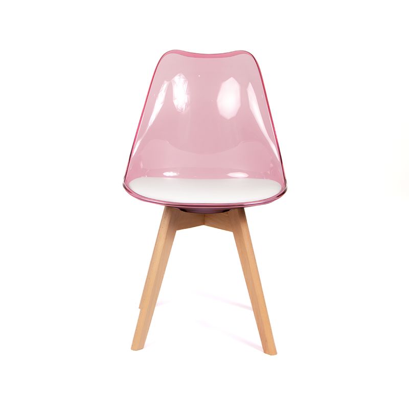 GRUPO CB - Silla Acolchada Modelo Eames Rosado Translúcido