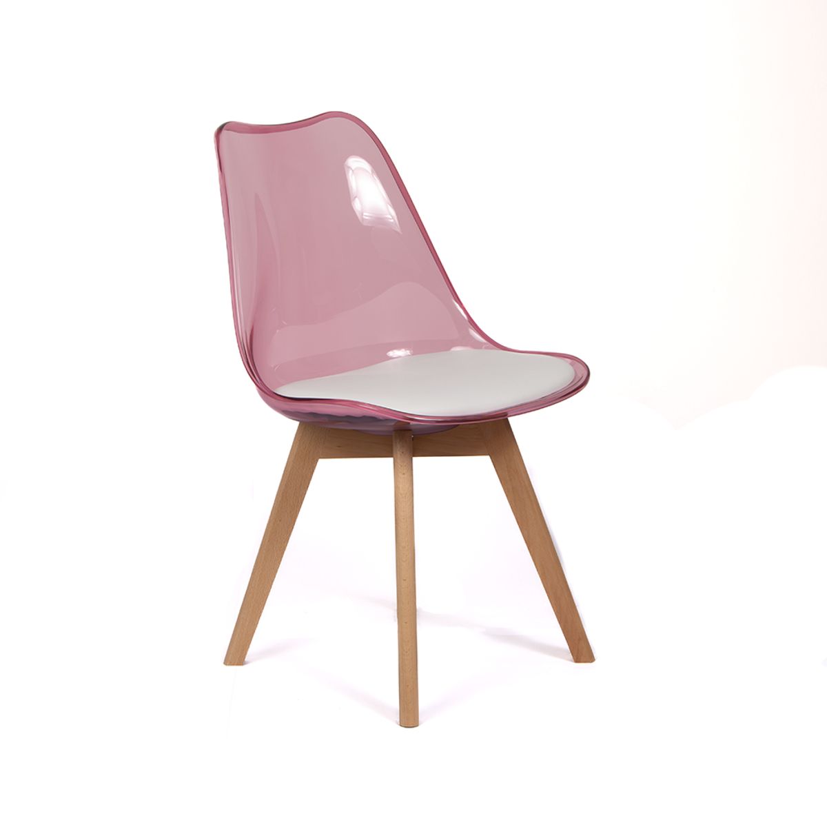 GRUPO CB - Silla Acolchada Modelo Eames Rosado Translúcido