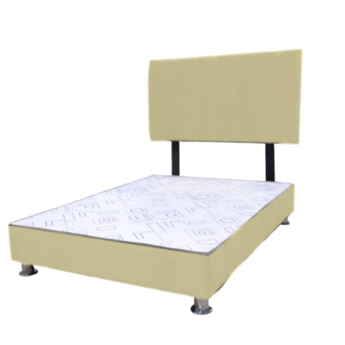 MUEBLES MACRUMO - Cama tapizada Cali - 1.5 Plz - Color Beige claro