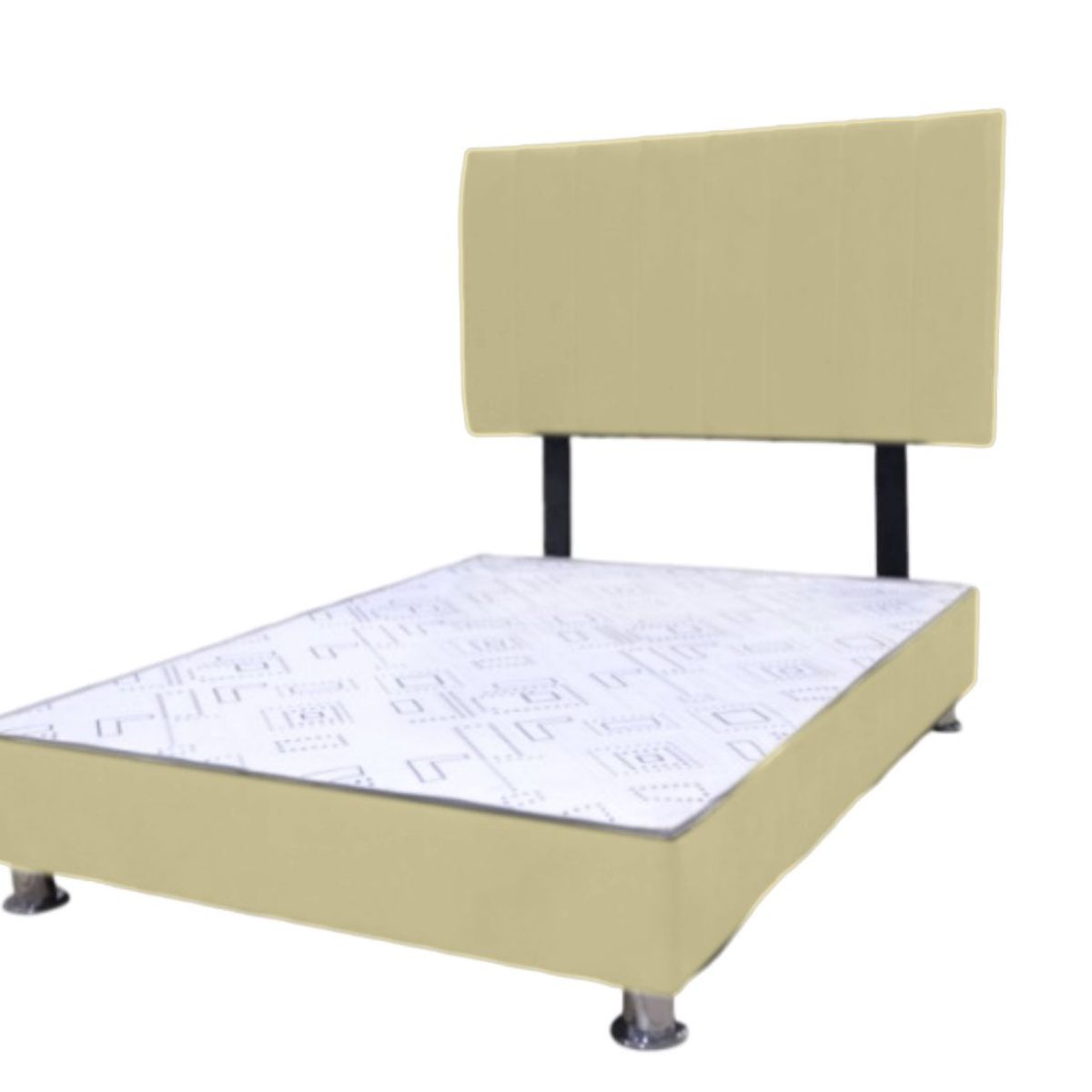 MUEBLES MACRUMO - Cama tapizada Cali - 2 Plz - Color Beige Claro