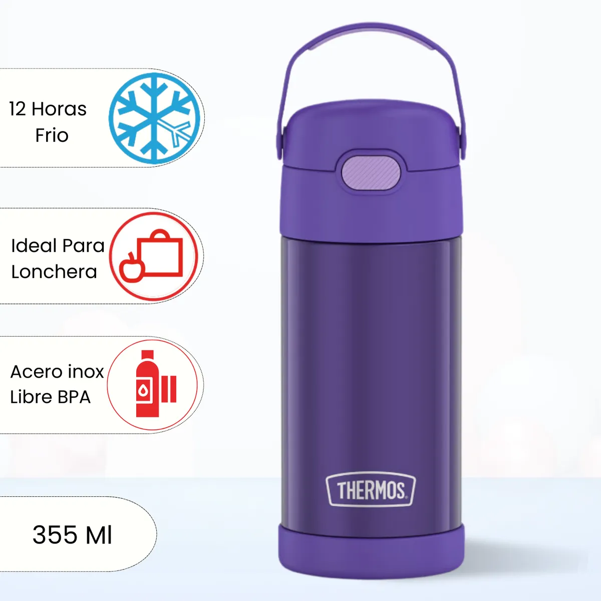 THERMOS - Tomatodo Termico para Niños Funtainer 355 Ml Morado