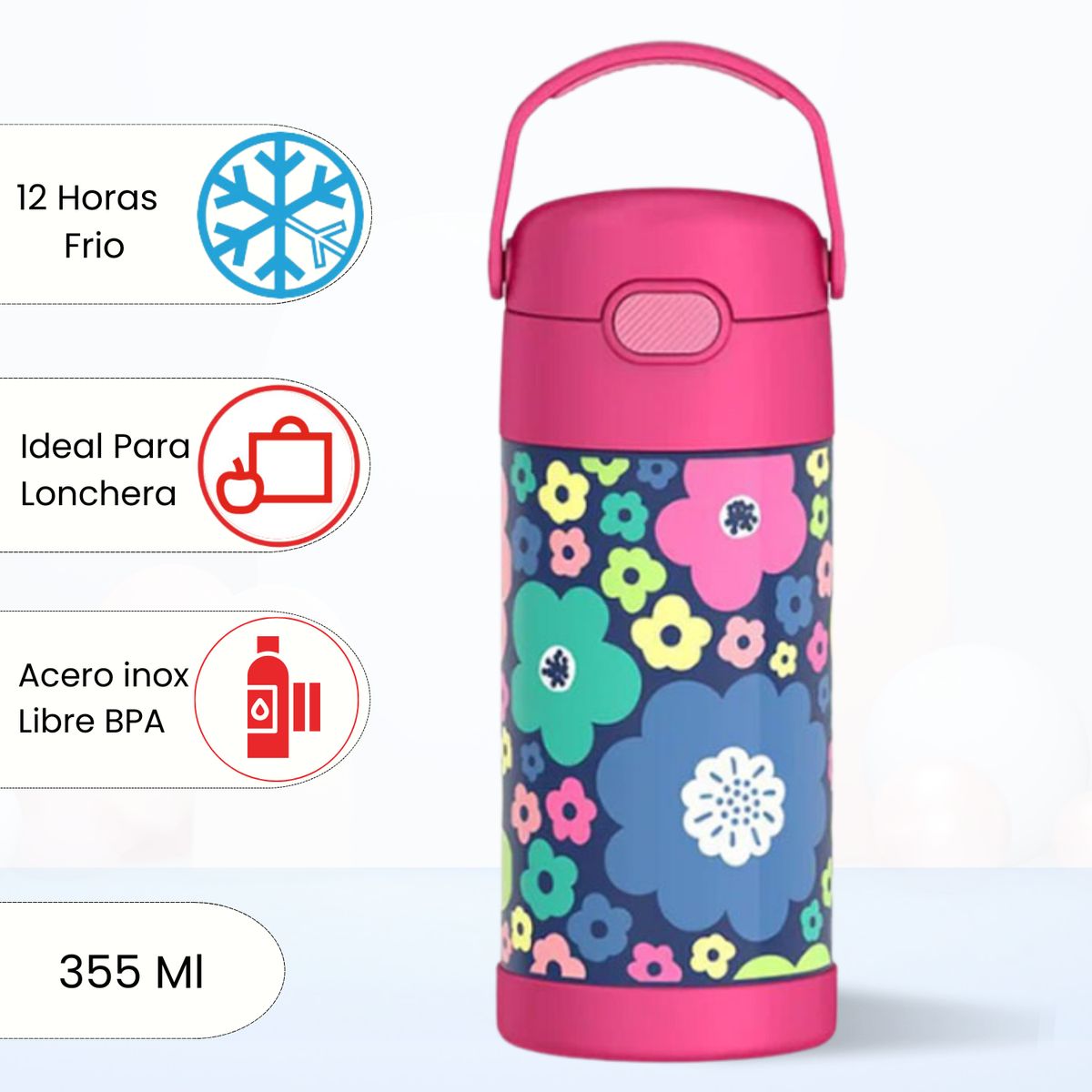 THERMOS - Tomatodo Termico para Niños Funtainer 355 Ml Floreado