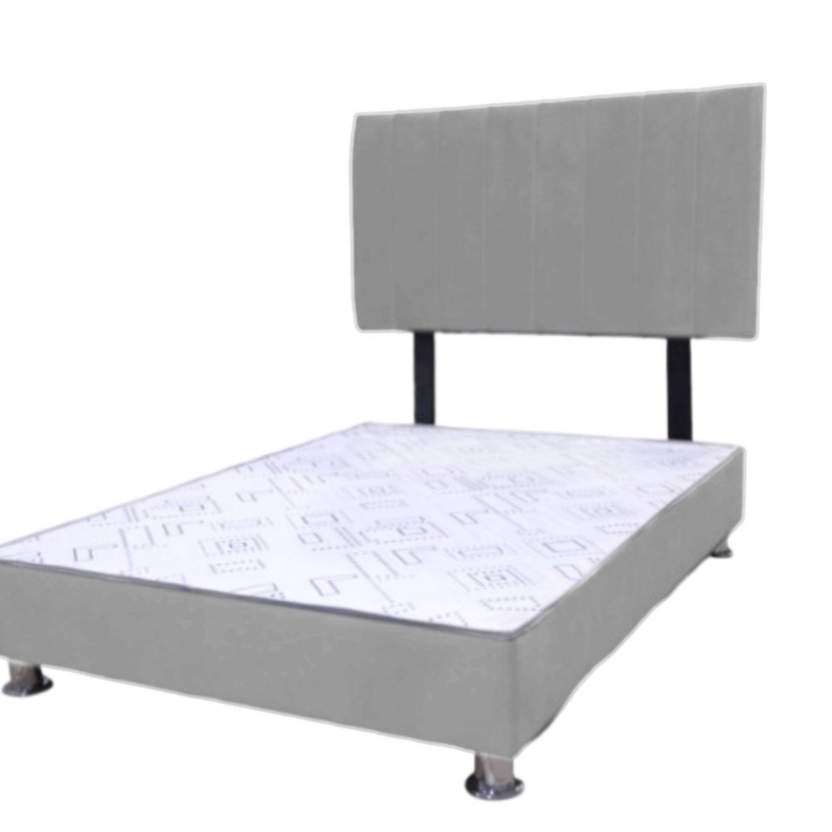 MUEBLES MACRUMO - Cama tapizada Cali - 1.5 Plz - Color Gris Plata