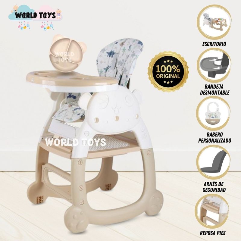 BABY - Silla de Comer Escritorio 3 en 1 «EVGENY» Beige