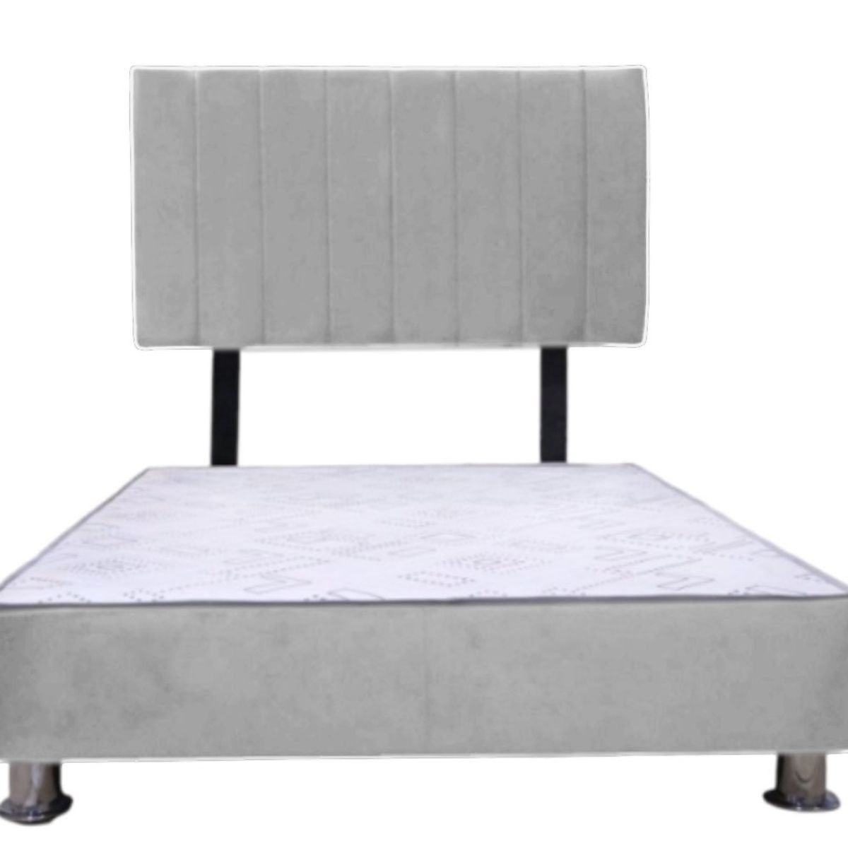 MUEBLES MACRUMO - Cama tapizada Cali - Queen - Color Gris Plaza