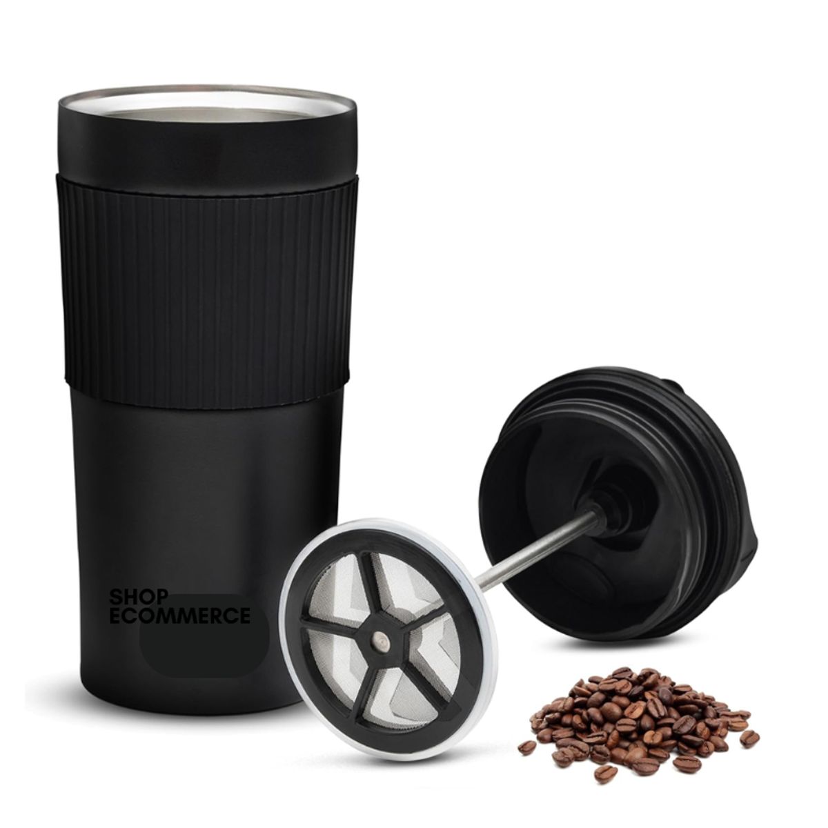 GENERICO - Cafetera  portátil prensa francesa en acero.