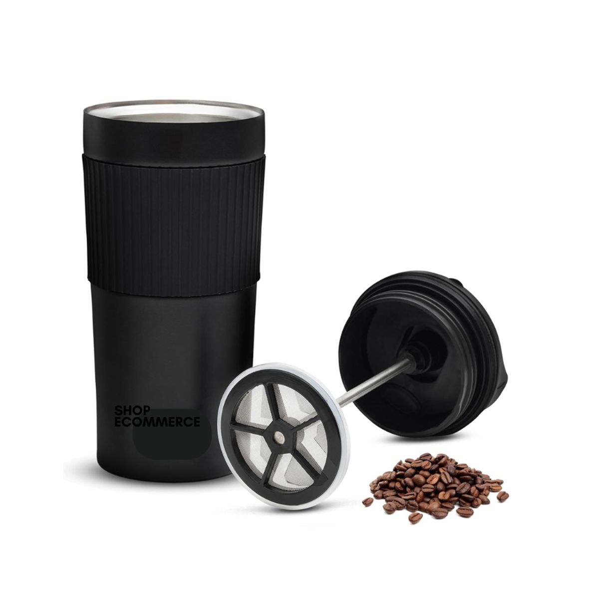 GENERICO - Cafetera  portátil prensa francesa en acero.