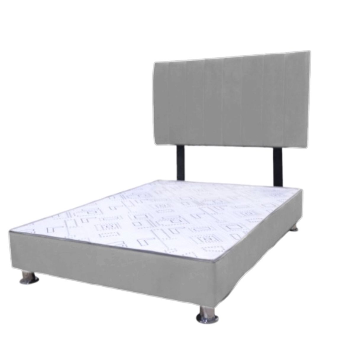 MUEBLES MACRUMO - Cama tapizada Cali - King - color gris plata