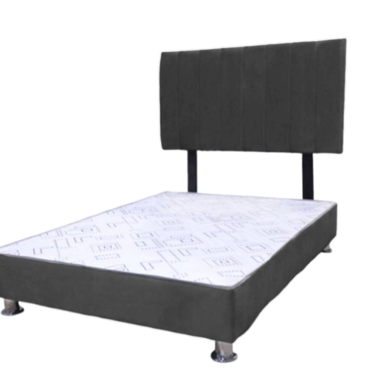 MUEBLES MACRUMO - Cama tapizada Cali - 1.5 Plz - Color Plomo