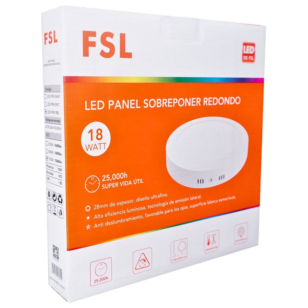 UYUSTOOLS - PANEL LED REDONDO LUZ BLANCO 18W FSL