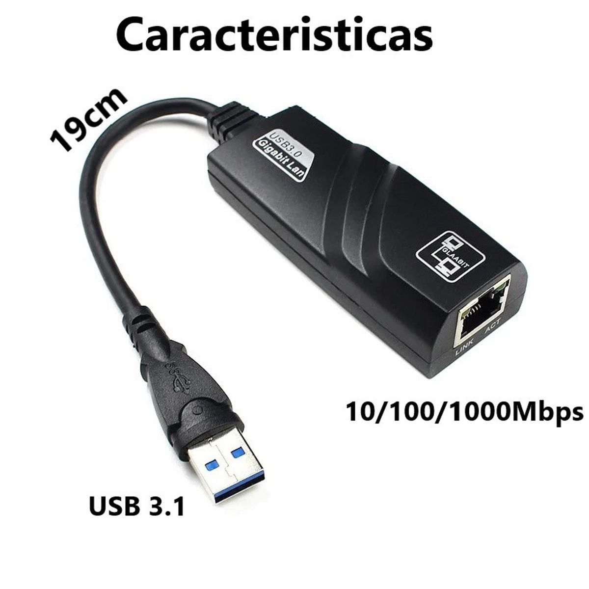 GENERICO - Adaptador USB 3.1 hasta 1000 Mbps A internet RJ45
