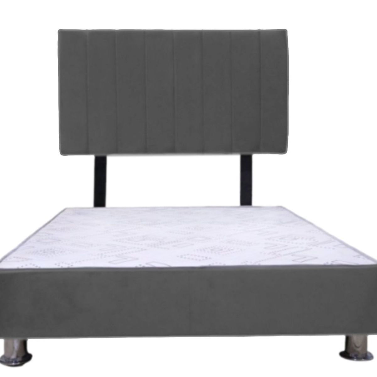 MUEBLES MACRUMO - Cama tapizada Cali - Queen - Color Plomo