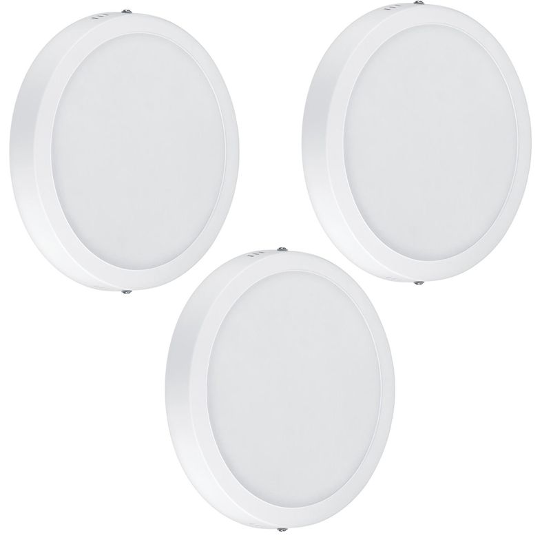 GENERICO - PANEL LED REDONDO LUZ BLANCO 18W FSL PACK 3 UNIDADES
