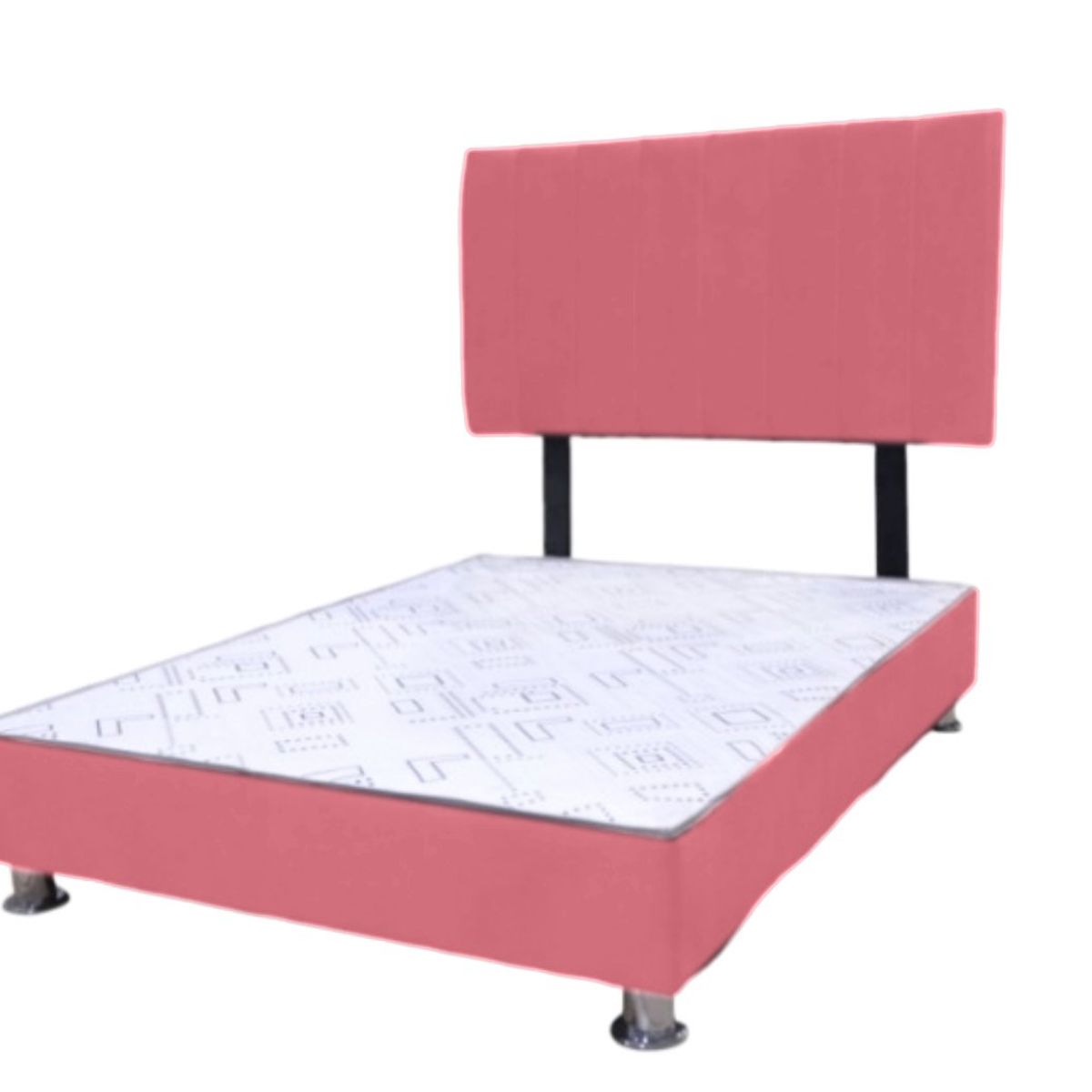 MUEBLES MACRUMO - Cama tapizada Cali - 1.5 Plz - Color Rosado