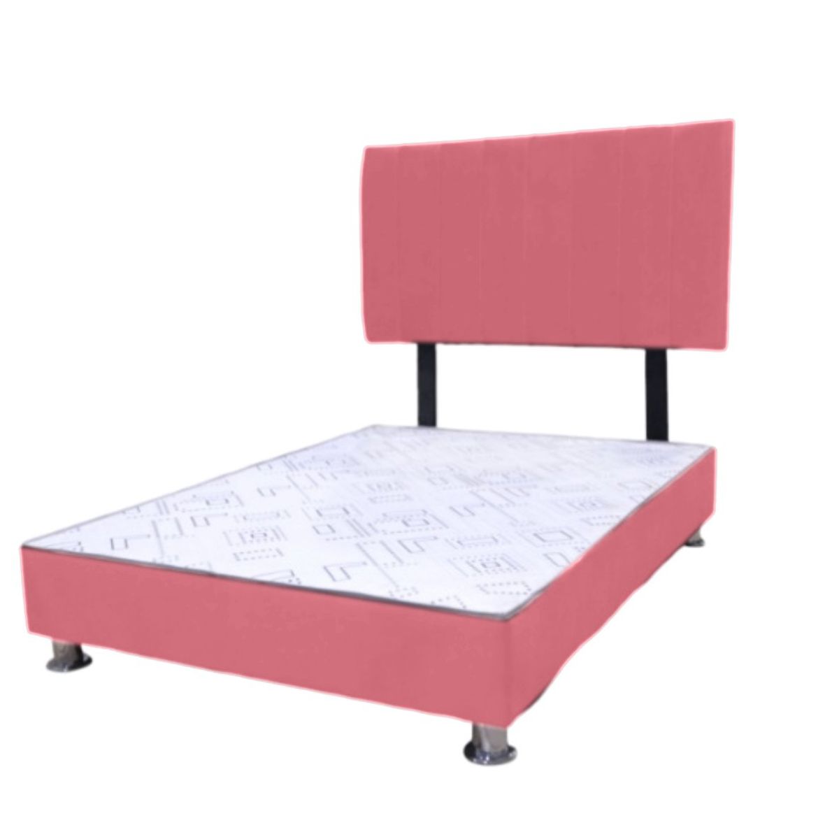 MUEBLES MACRUMO - Cama tapizada Cali - 1.5 Plz - Color Rosado