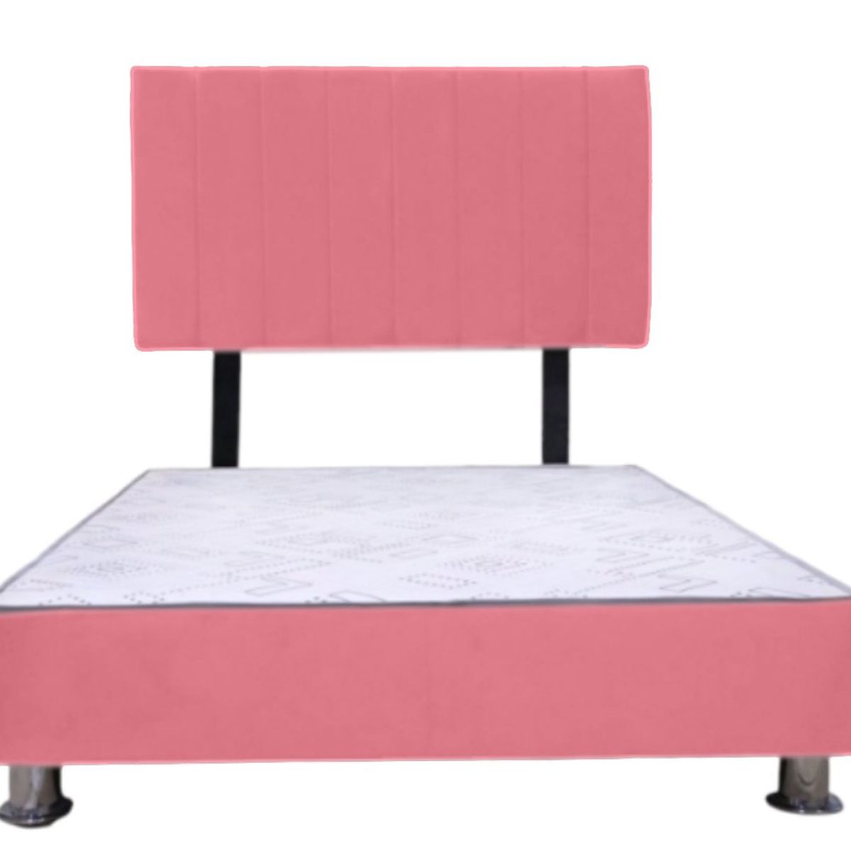 MUEBLES MACRUMO - Cama tapizada Cali - 1.5 Plz - Color Rosado