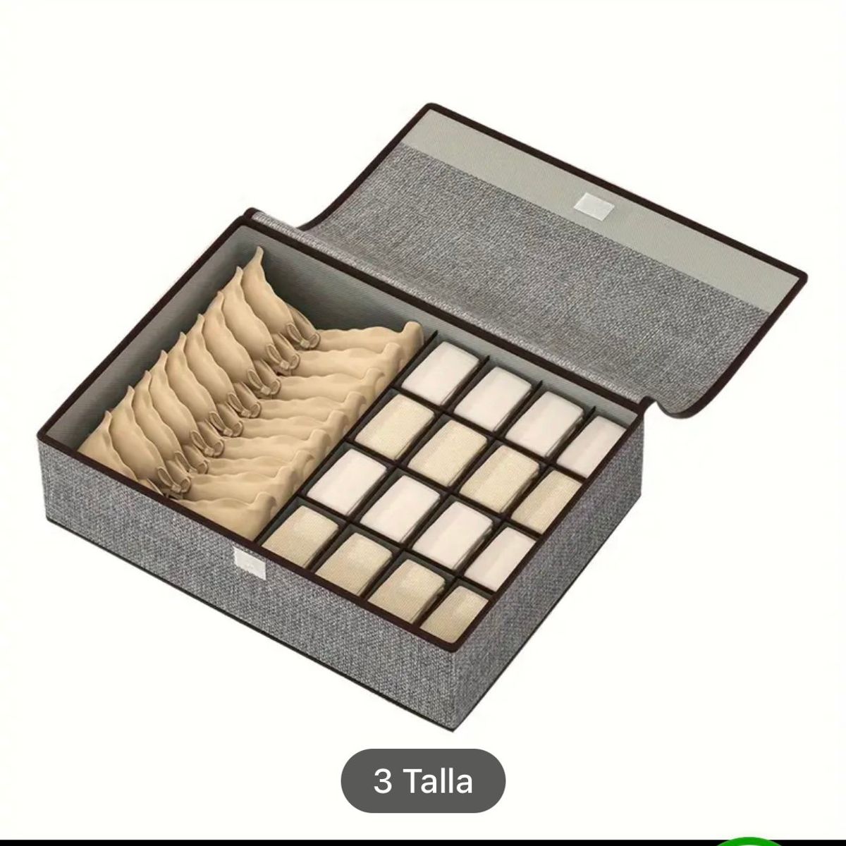 IMPORTADO MC - Caja de almacenamiento de ropa interior con tapa Gris