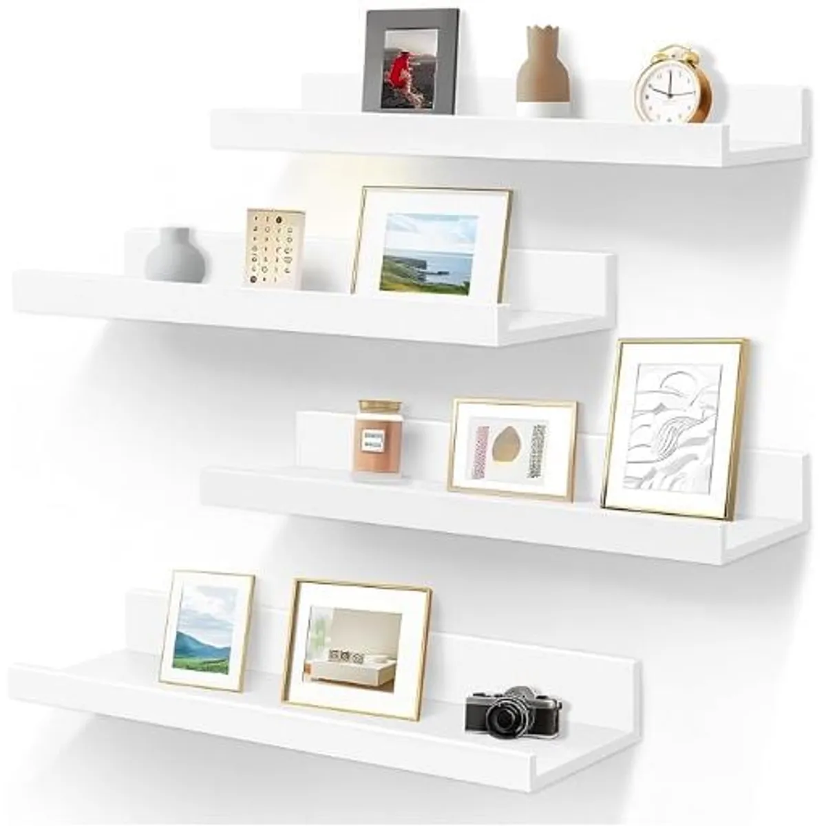 GENERICO - Repisa Flotante Con Borde De Melamina Blanco 40 CM