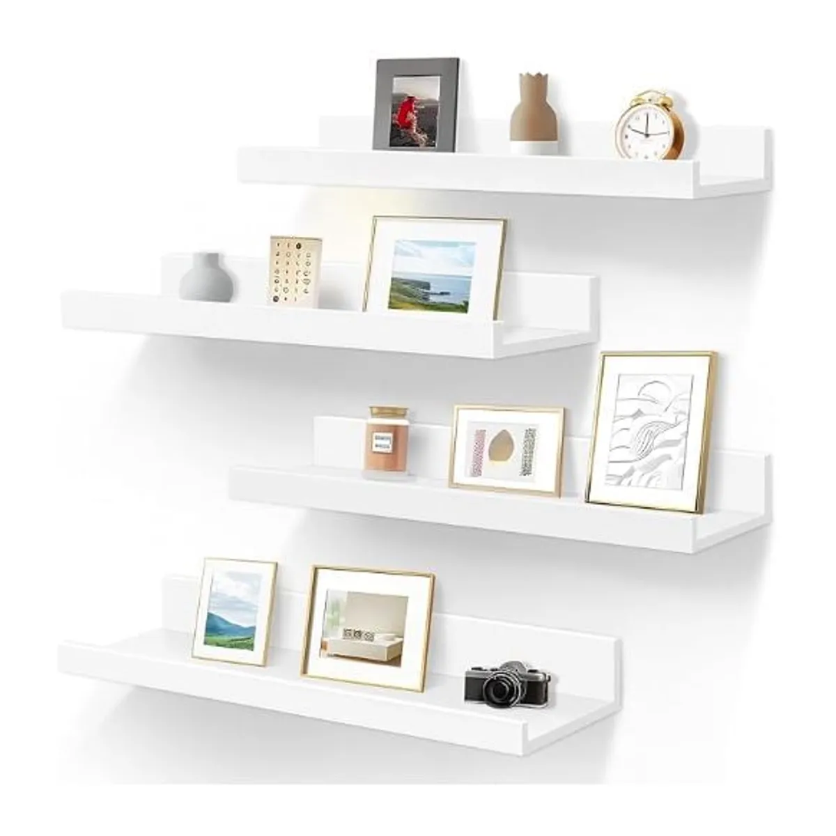 GENERICO - Repisa Flotante Con Borde De Melamina Blanco 40 CM