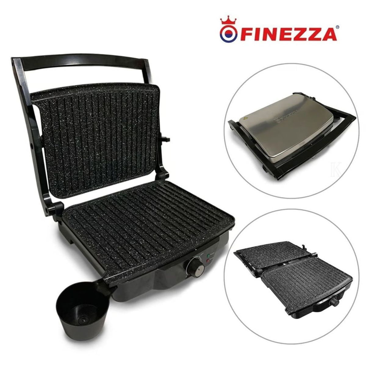 FINEZZA - Parrilla Panini Grill con Control Temperatura FZ-802EG