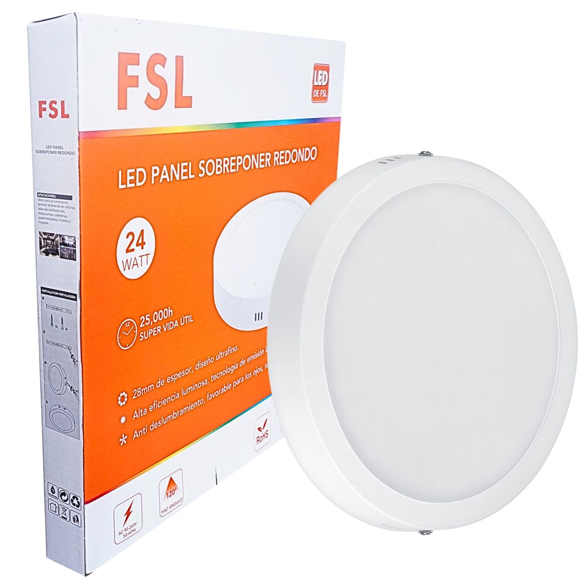 UYUSTOOLS - PANEL LED REDONDO LUZ BLANCO 24W FSL PACK 3 UNIDADES