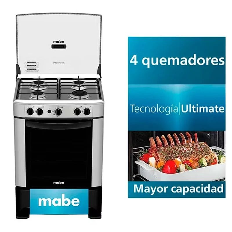 MABE - MABE COCINA DE PIE CMP6014AG0 4 QUEMADORES SILVER