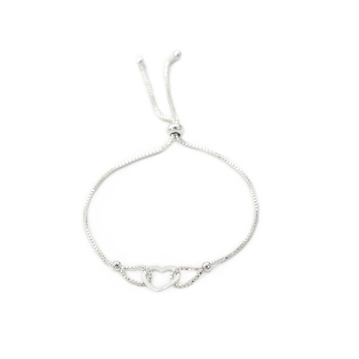 GENERICO - Pulsera regulable de corazón en plata