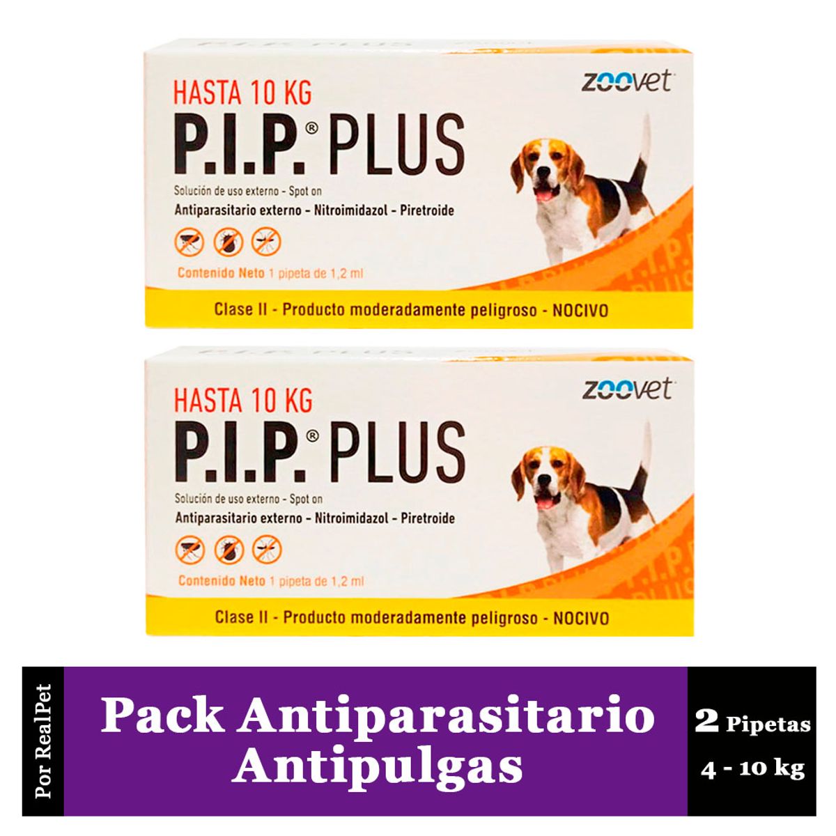 Pack x2 Pipeta Antiparasitario Antipulga PIP Perro 4-10 kg, marca GENERICO - Foto Principal