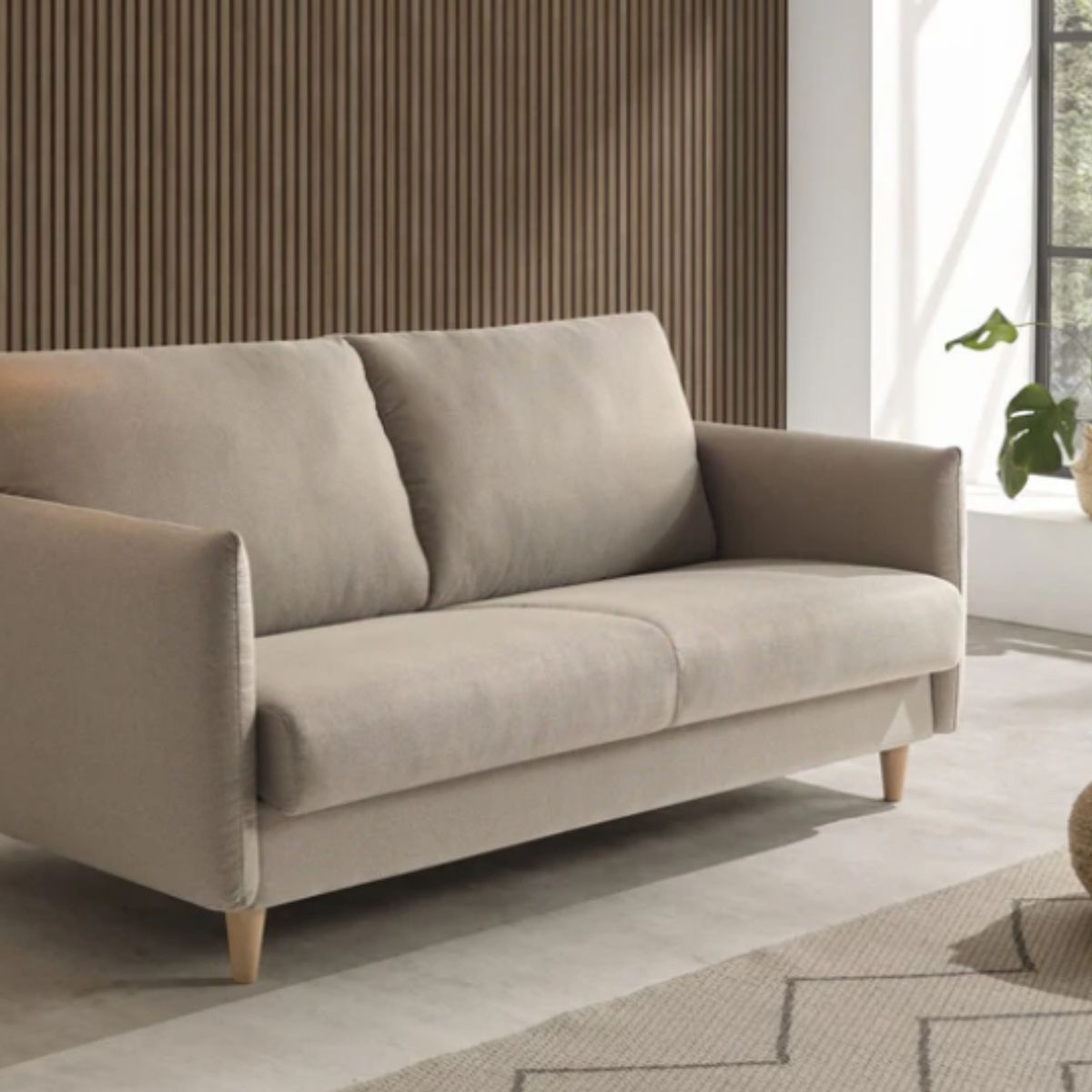 YOLODECORO - Sofá 2 Cuerpos Minimal Beige
