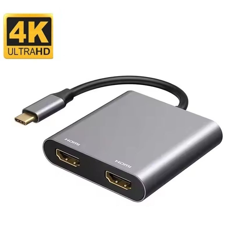 OEM - Convertidor adaptador Tipo C a Dual HDMI 4K para Windows Mac android