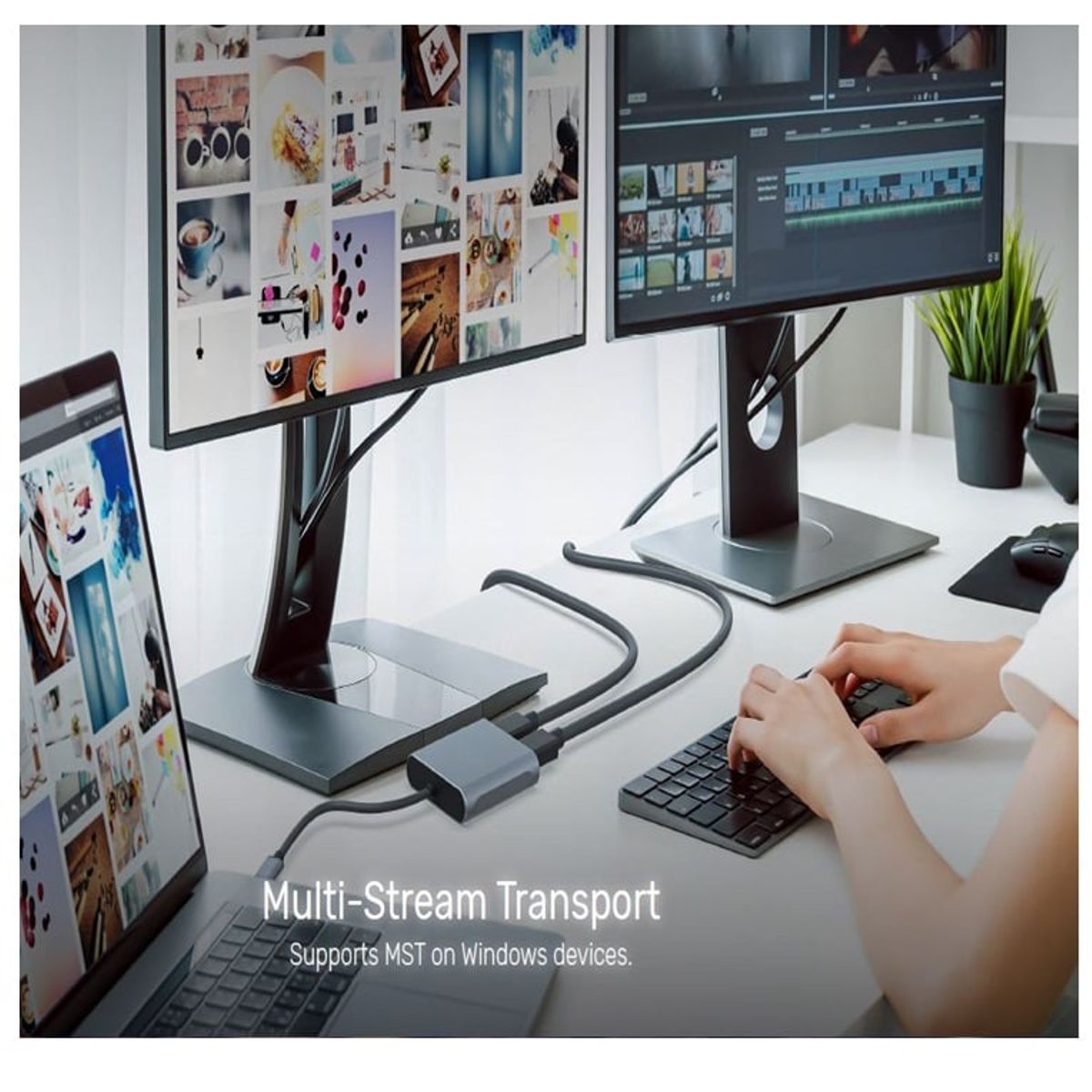 OEM - Convertidor adaptador Tipo C a Dual HDMI 4K para Windows Mac android