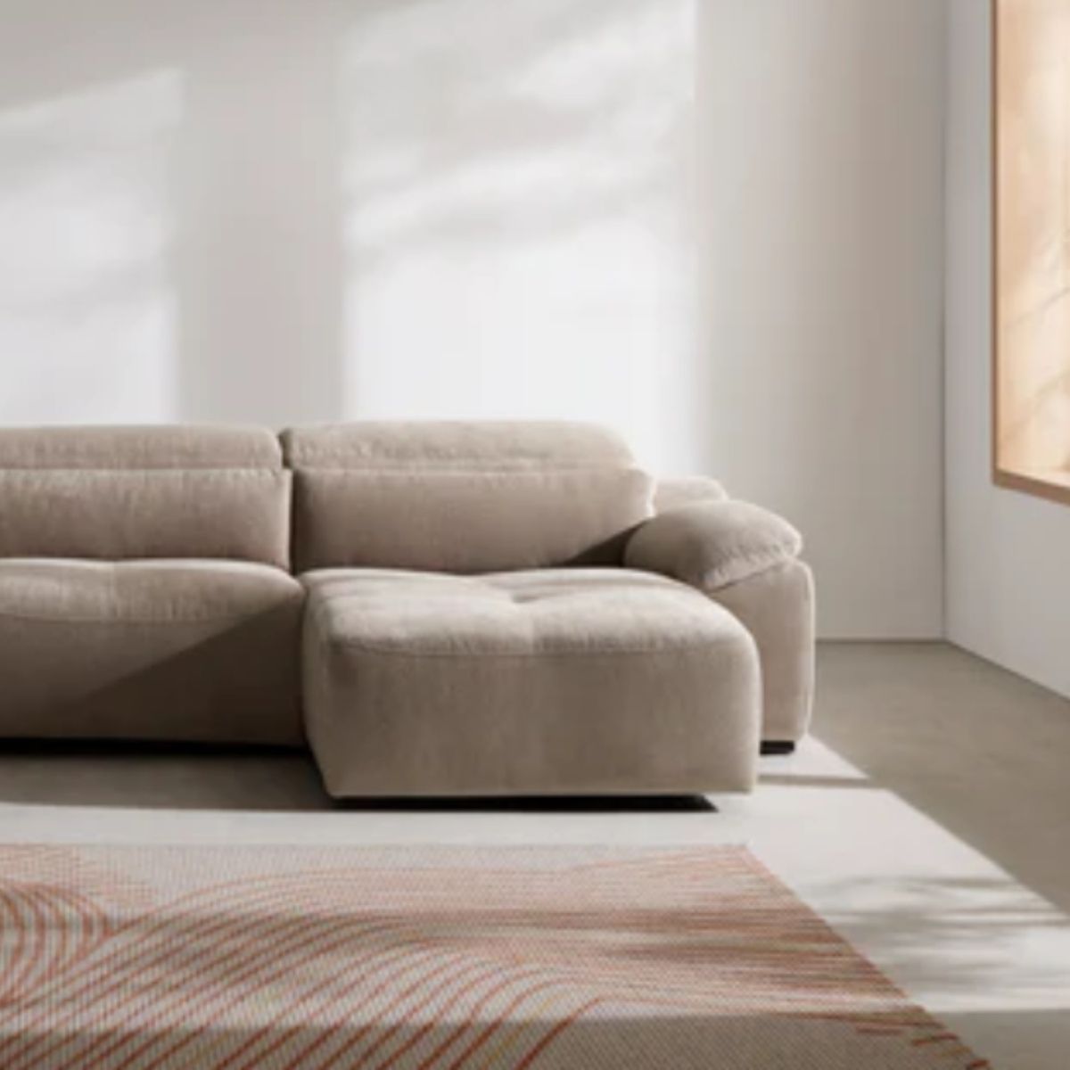 YOLODECORO - Seccional con Chaise Longue a la Derecha Bossanova Beige