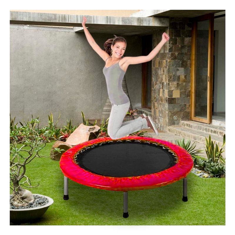 RYBIU IMPORT - Trampolin Resistente de Tamaño M en Rojo Y+Papel de Regalo