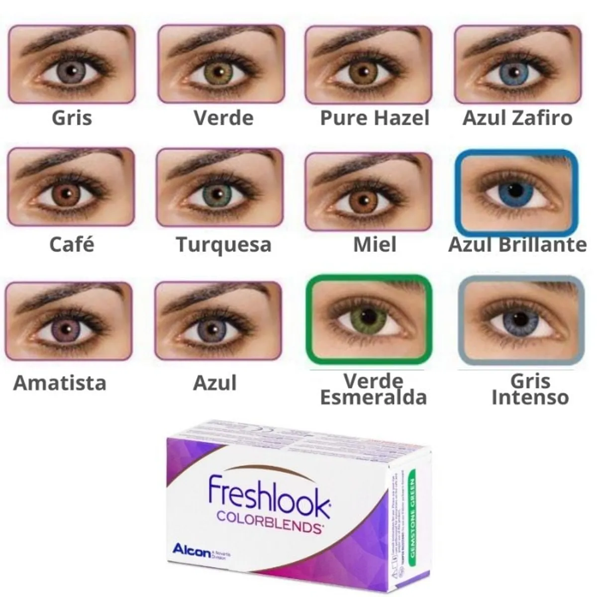 GENERICO - Lentes de Contacto Freshlook Colorblends Gris Gray