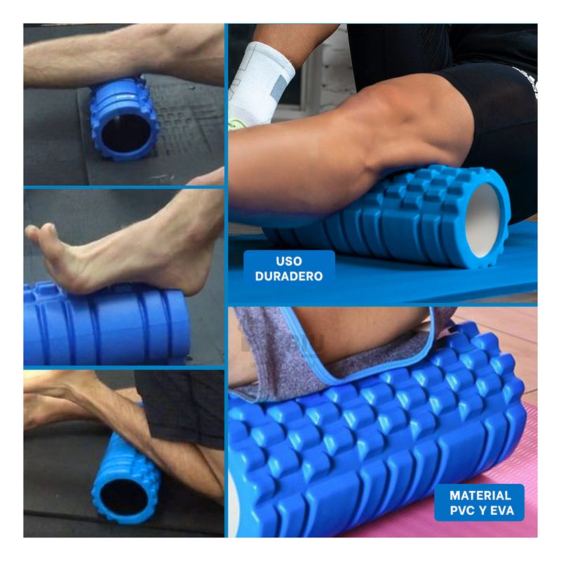 RYBIU IMPORT - Roler Ergonomico para Ejercicio en Azul Y+Regalo Stickers